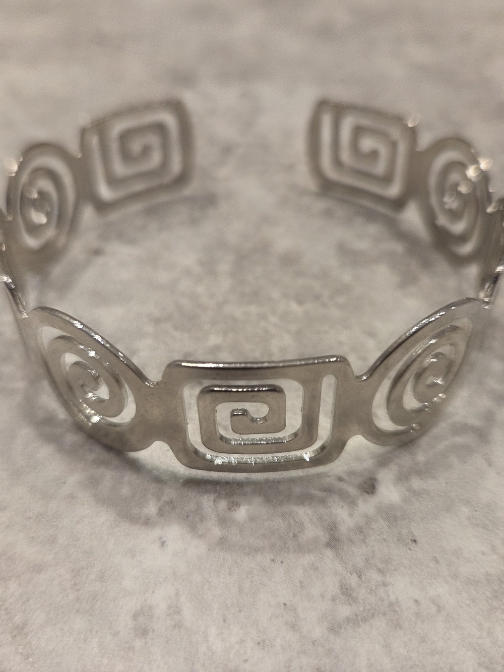 Silver Spiral Open Cuff Bracelet - Women Jewelry